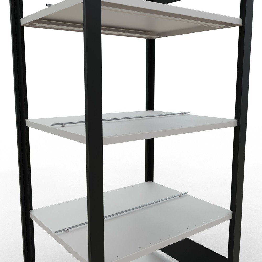 Produktabbildung Nr. 4: SCHULTE Aktenregal GF, doppelseitig, mit Mittelanschlägen, FL 150 kg, schwarz, HxBxT 1.800 x 750 x 600 mm
