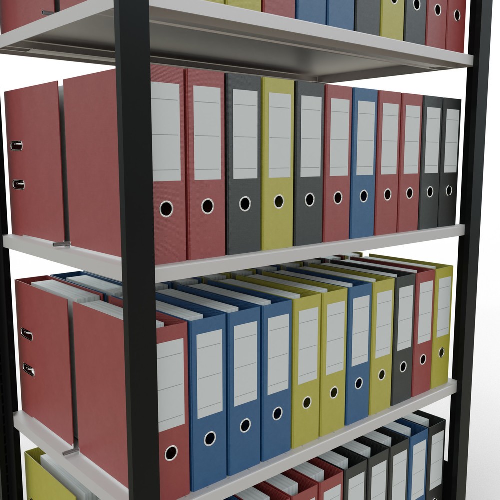 Produktabbildung Nr. 3: SCHULTE Aktenregal GF, doppelseitig, mit Mittelanschlägen, FL 150 kg,, schwarz, HxBxT 1.800 x 1.000 x 600 mm