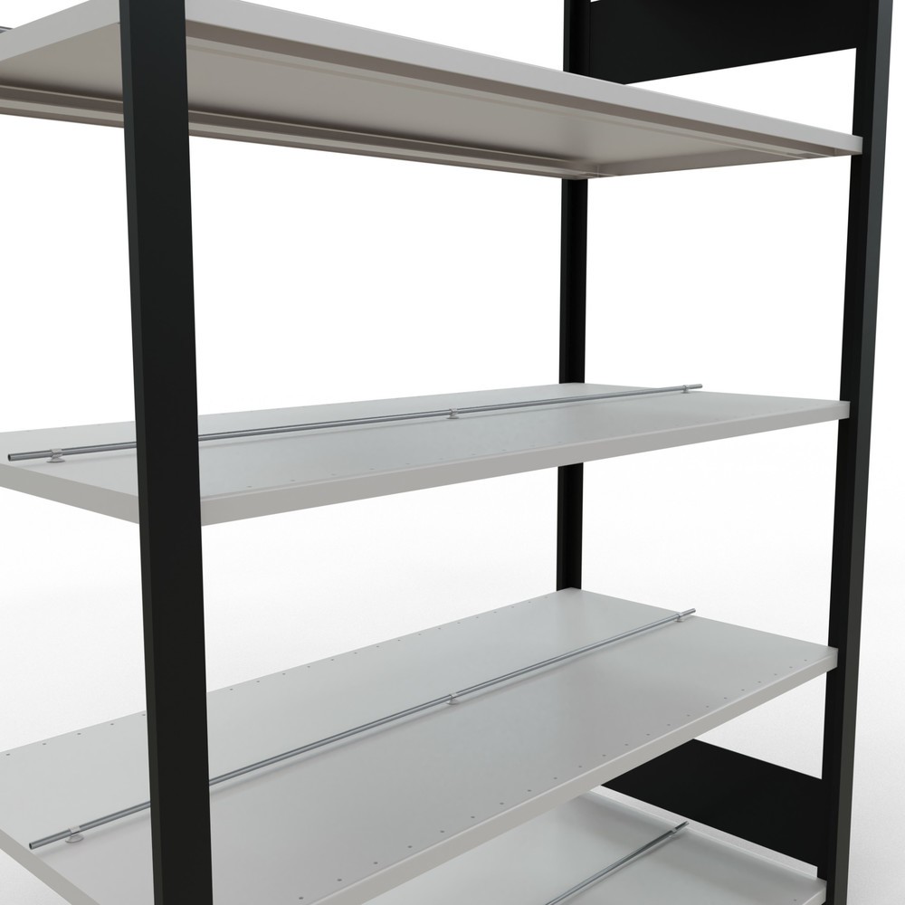 Produktabbildung Nr. 4: SCHULTE Aktenregal GF, doppelseitig, mit Mittelanschlägen, FL 150 kg,, schwarz, HxBxT 1.800 x 1.300 x 600 mm