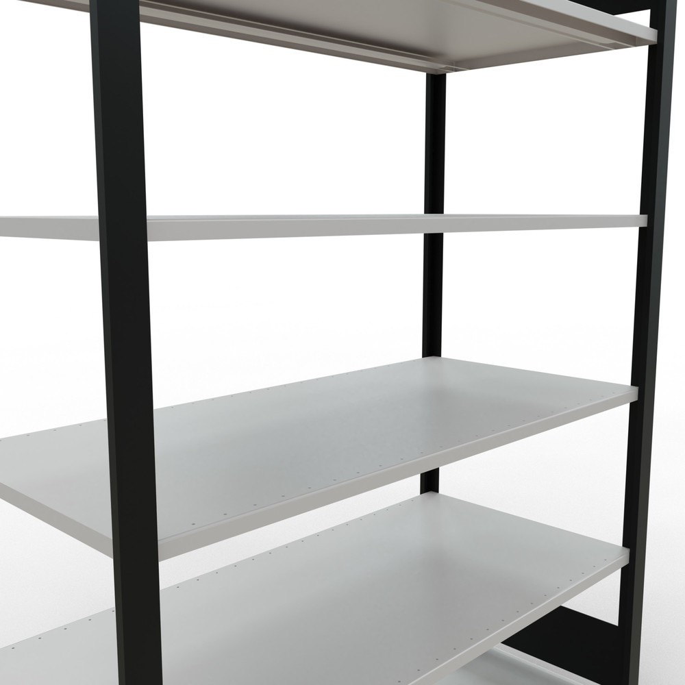 Produktabbildung Nr. 4: SCHULTE Aktenregal GF, doppelseitig, ohne Mittelanschläge, FL 150 kg, schwarz, HxBxT 2.000 x 1.300 x 600 mm
