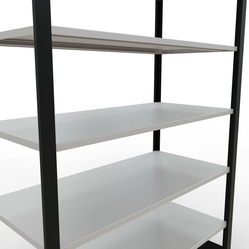 Produktabbildung Nr. 4: SCHULTE Aktenregal GF, doppelseitig, ohne Mittelanschläge, FL 150 kg, schwarz, HxBxT 2.300 x 1.300 x 600 mm