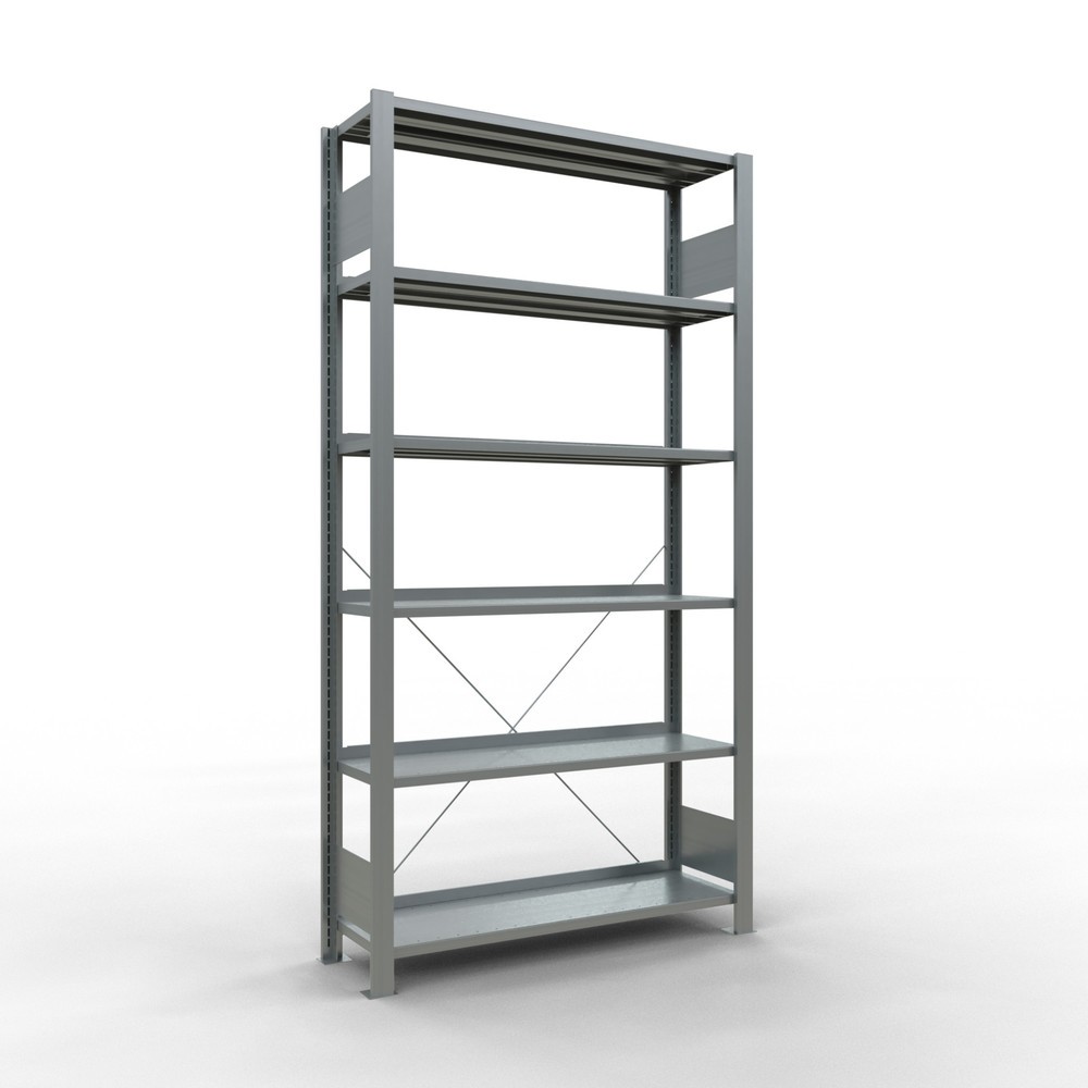 Produktabbildung: SCHULTE Aktenregal GF, einseitig, mit Endanschlägen, FL 85 kg, HxBxT 2.000 x 1.000 x 300 mm