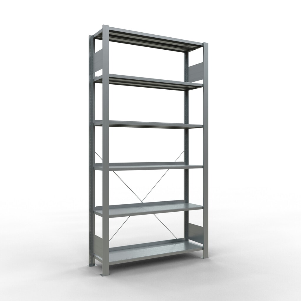SCHULTE Aktenregal GF, einseitig, mit Endanschlägen, FL 85 kg, HxBxT 2.000 x 1.000 x 300 mm Produktabbildung: SCHULTE Aktenregal GF, einseitig, mit Endanschlägen, FL 85 kg, HxBxT 2.000 x 1.000 x 300 mm
