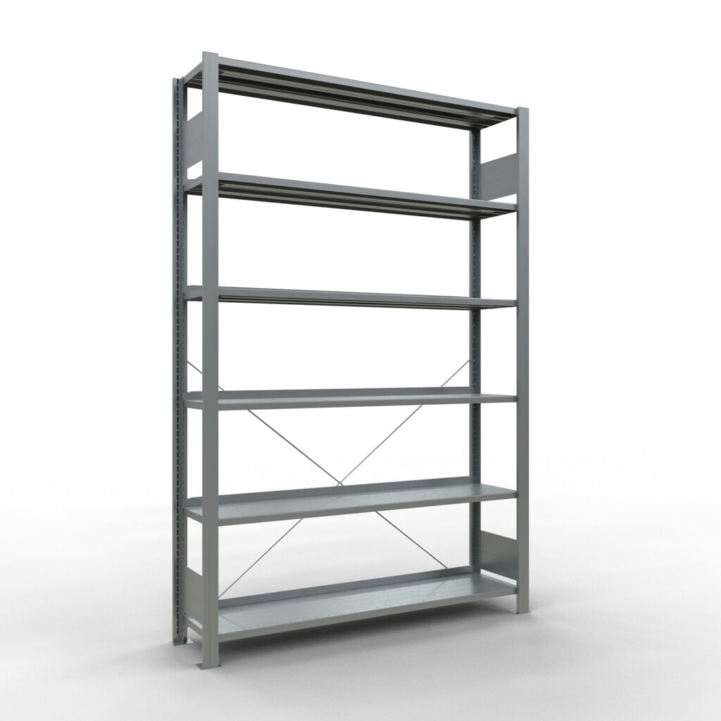 Produktabbildung: SCHULTE Aktenregal GF, einseitig, mit Endanschlägen, FL 85 kg, HxBxT 2.000 x 1.300 x 300 mm