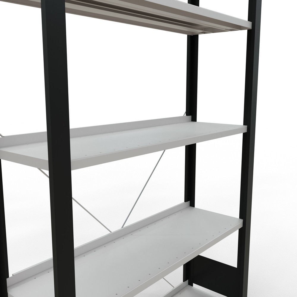Produktabbildung Nr. 4: SCHULTE Aktenregal GF, einseitig, mit Endanschlägen, FL 85 kg, schwarz, HxBxT 1.800 x 1.000 x 300 mm
