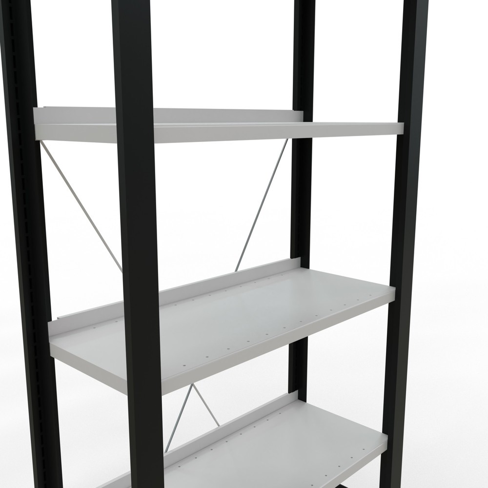 Produktabbildung Nr. 4: SCHULTE Aktenregal GF, einseitig, mit Endanschlägen, FL 85 kg, schwarz, HxBxT 2.000 x 750 x 300 mm