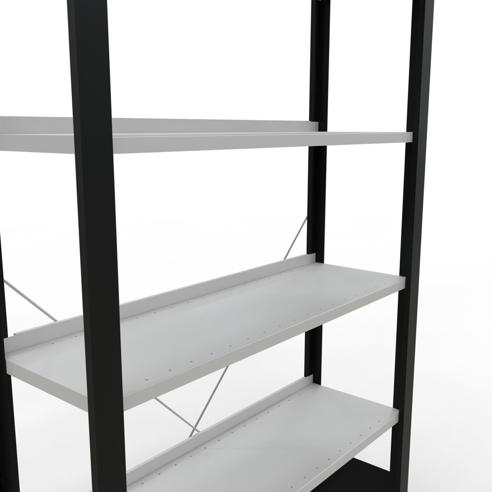 Produktabbildung Nr. 4: SCHULTE Aktenregal GF, einseitig, mit Endanschlägen, FL 85 kg, schwarz, HxBxT 2.000 x 1.000 x 300 mm