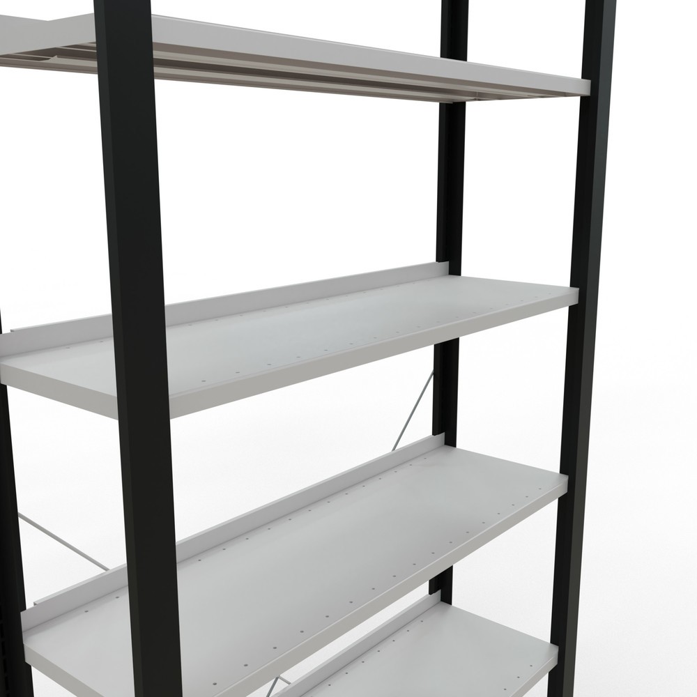 Produktabbildung Nr. 4: SCHULTE Aktenregal GF, einseitig, mit Endanschlägen, FL 85 kg, schwarz, HxBxT 2.300 x 1.000 x 300 mm