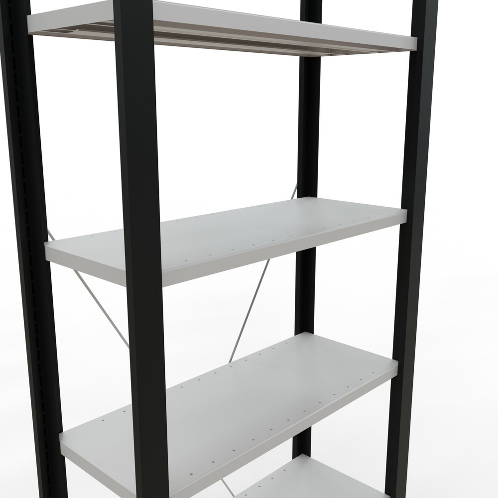 Produktabbildung Nr. 4: SCHULTE Aktenregal GF, einseitig, ohne Endanschläge, FL 85 kg, schwarz, HxBxT, 2.300 x 750 x 300 mm