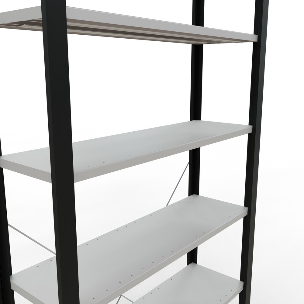 Produktabbildung Nr. 4: SCHULTE Aktenregal GF, einseitig, ohne Endanschläge, FL 85 kg, schwarz, HxBxT 2.300 x 1.000 x 300 mm