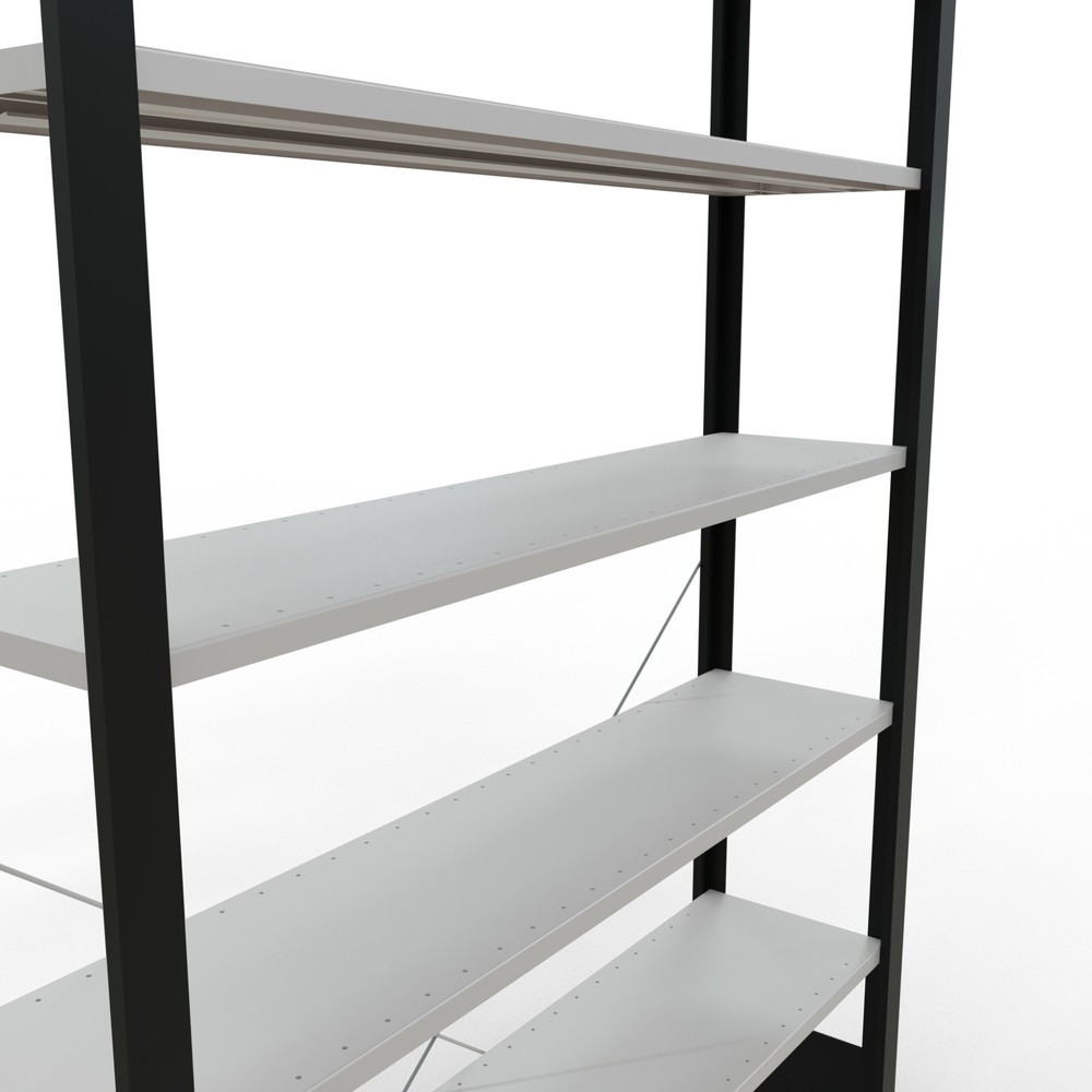 Produktabbildung Nr. 4: SCHULTE Aktenregal GF, einseitig, ohne Endanschläge, FL 85 kg, schwarz, HxBxT 2.300 x 1.300 x 300 mm