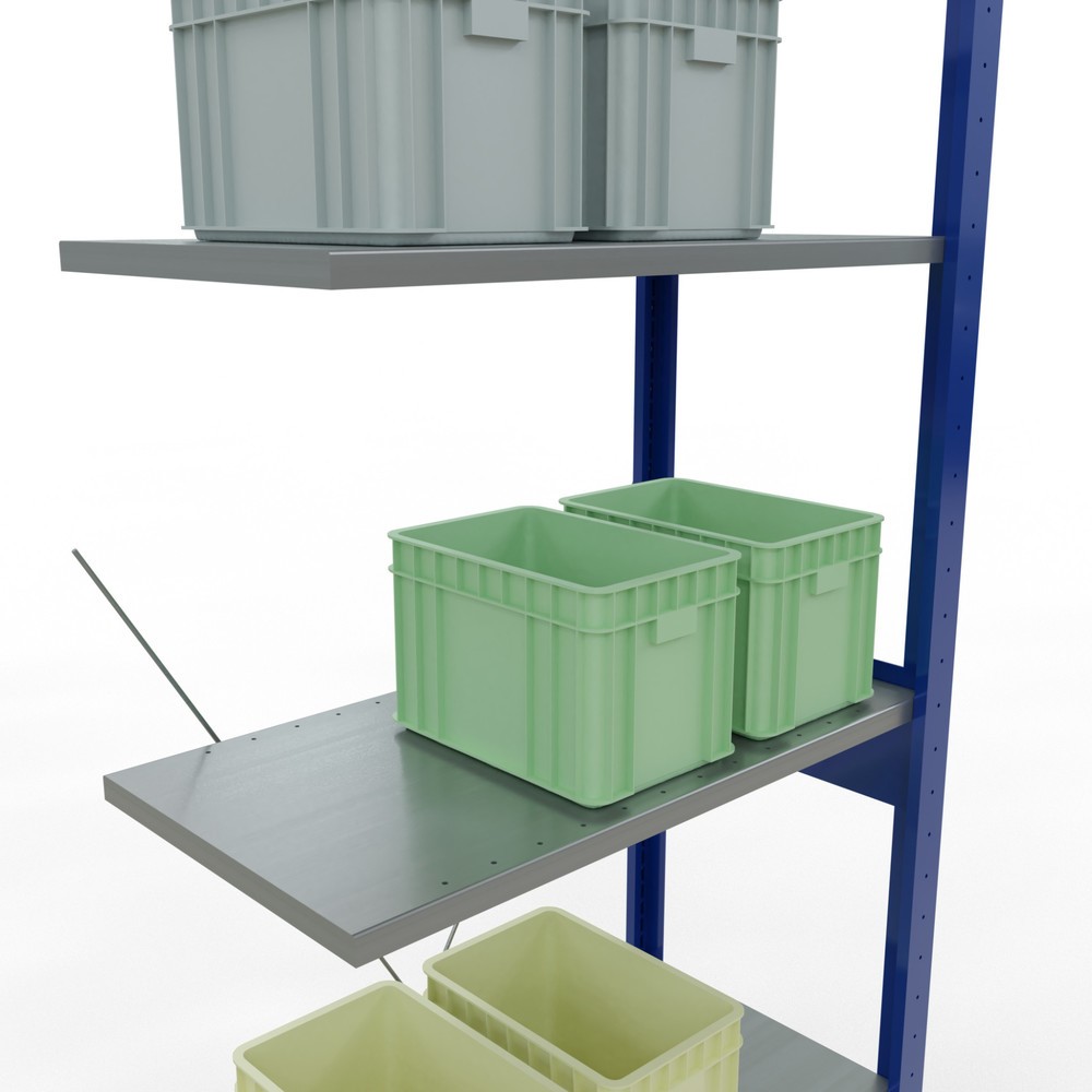 Produktabbildung Nr. 4: SCHULTE Fachbodenregal, AF, enzianblau/verzinkt, FL 150 kg, HxBxT 2.500 x 750 x 400 mm