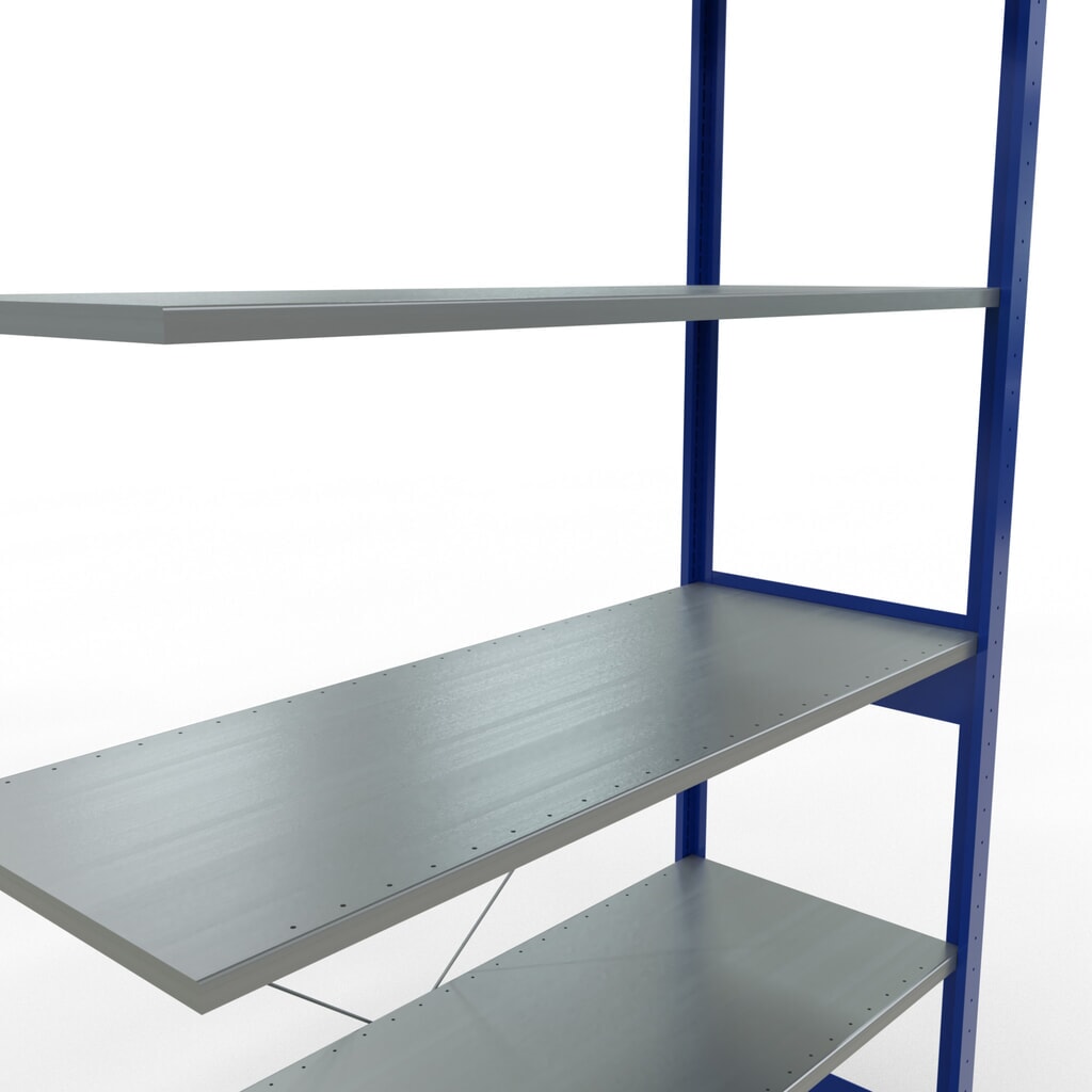 Produktabbildung Nr. 5: SCHULTE Fachbodenregal Stecksystem, AF, FL 150 kg, enzianblau/verzinkt, HxBxT 2.500 x 1.300 x 500 mm