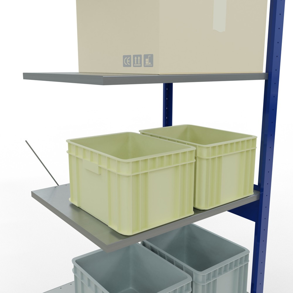 Produktabbildung Nr. 4: SCHULTE Fachbodenregal, AF, enzianblau/verzinkt, FL 150 kg, HxBxT 2.500 x 750 x 600 mm