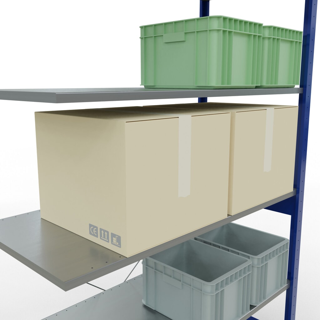Produktabbildung Nr. 4: SCHULTE Fachbodenregal, AF, enzianblau/verzinkt, FL 150 kg, HxBxT 2.500 x 1.300 x 600 mm