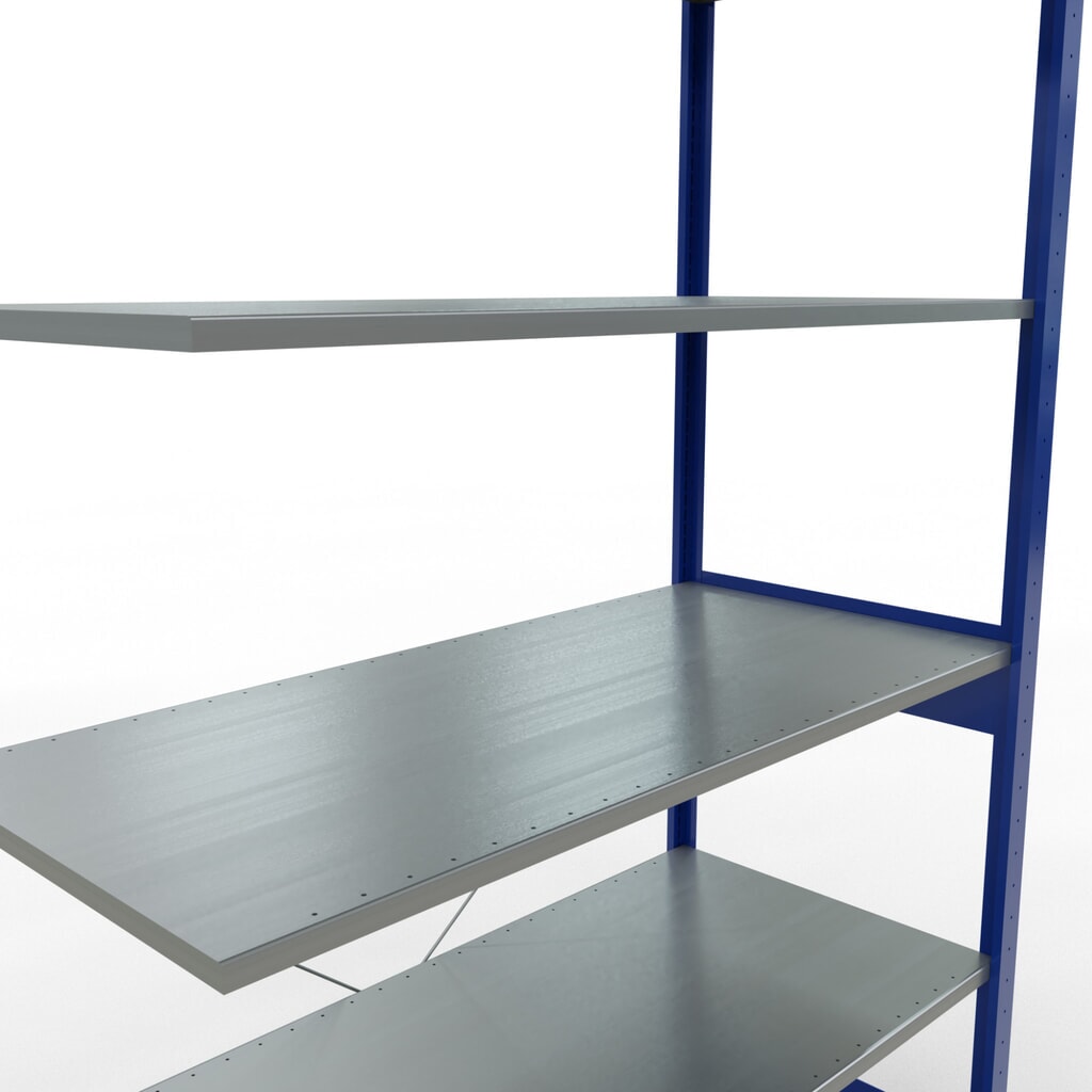 SCHULTE Fachbodenregal, AF, enzianblau/verzinkt, FL 150 kg, HxBxT 2.500 x 1.300 x 600 mm Produktabbildung Nr. 5: SCHULTE Fachbodenregal, AF, enzianblau/verzinkt, FL 150 kg, HxBxT 2.500 x 1.300 x 600 mm