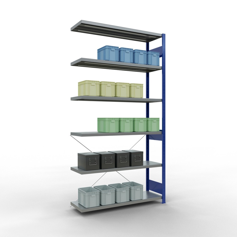 Produktabbildung Nr. 3: SCHULTE Fachbodenregal, AF, enzianblau/verzinkt, FL 250 kg, HxBxT 2.500 x 1.300 x 400 mm