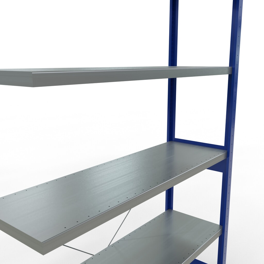 SCHULTE Fachbodenregal, AF, enzianblau/verzinkt, FL 250 kg, HxBxT 2.500 x 1.300 x 400 mm Produktabbildung Nr. 5: SCHULTE Fachbodenregal, AF, enzianblau/verzinkt, FL 250 kg, HxBxT 2.500 x 1.300 x 400 mm