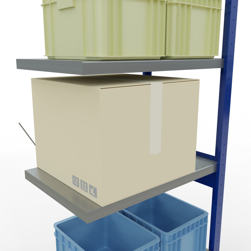 SCHULTE Fachbodenregal, AF, enzianblau/verzinkt, FL 250 kg, HxBxT 2.500 x 750 x 500 mm Produktabbildung Nr. 4: SCHULTE Fachbodenregal, AF, enzianblau/verzinkt, FL 250 kg, HxBxT 2.500 x 750 x 500 mm