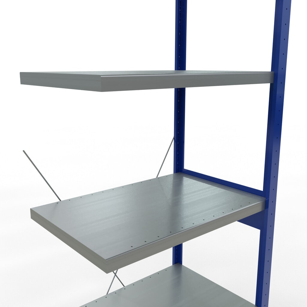 SCHULTE Fachbodenregal, AF, enzianblau/verzinkt, FL 250 kg, HxBxT 2.500 x 750 x 500 mm Produktabbildung Nr. 5: SCHULTE Fachbodenregal, AF, enzianblau/verzinkt, FL 250 kg, HxBxT 2.500 x 750 x 500 mm