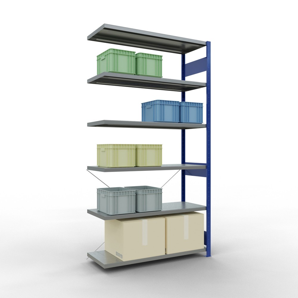 Produktabbildung Nr. 3: SCHULTE Fachbodenregal, AF, enzianblau/verzinkt, FL 250 kg, HxBxT 2.500 x 1.300 x 500 mm