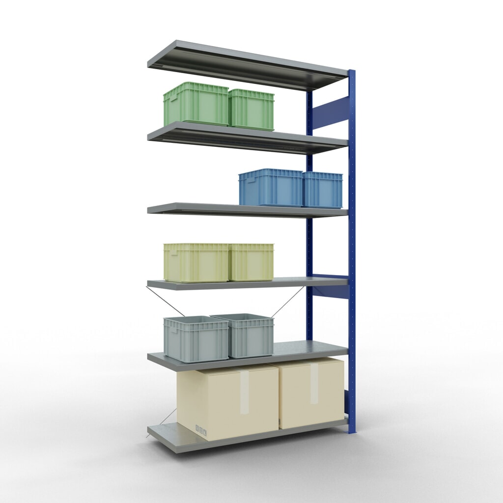 Produktabbildung Nr. 3: SCHULTE Fachbodenregal, AF, enzianblau/verzinkt, FL 250 kg, HxBxT 2.500 x 1.300 x 500 mm