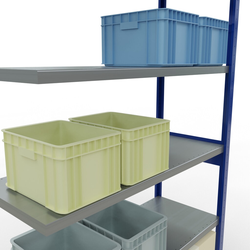 SCHULTE Fachbodenregal, AF, enzianblau/verzinkt, FL 250 kg, HxBxT 2.500 x 1.300 x 500 mm Produktabbildung Nr. 4: SCHULTE Fachbodenregal, AF, enzianblau/verzinkt, FL 250 kg, HxBxT 2.500 x 1.300 x 500 mm