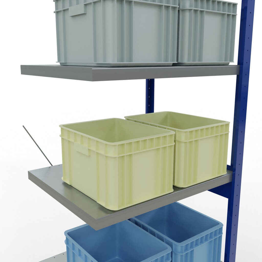 SCHULTE Fachbodenregal, AF, enzianblau/verzinkt, FL 250 kg, HxBxT 2.500 x 750 x 600 mm Produktabbildung Nr. 4: SCHULTE Fachbodenregal, AF, enzianblau/verzinkt, FL 250 kg, HxBxT 2.500 x 750 x 600 mm