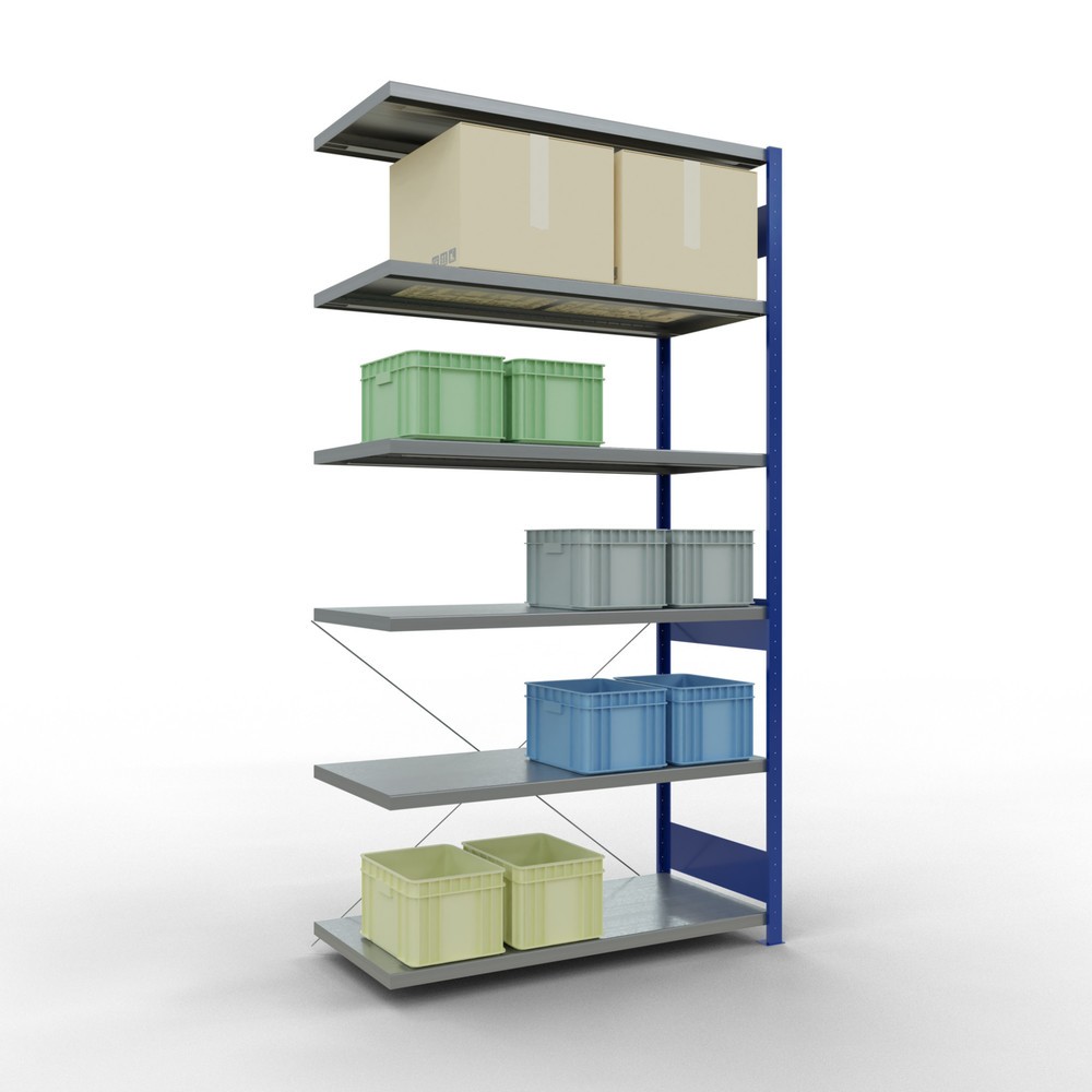 Produktabbildung Nr. 3: SCHULTE Fachbodenregal, AF, enzianblau/verzinkt, FL 250 kg, HxBxT 2.500 x 1.300 x 600 mm