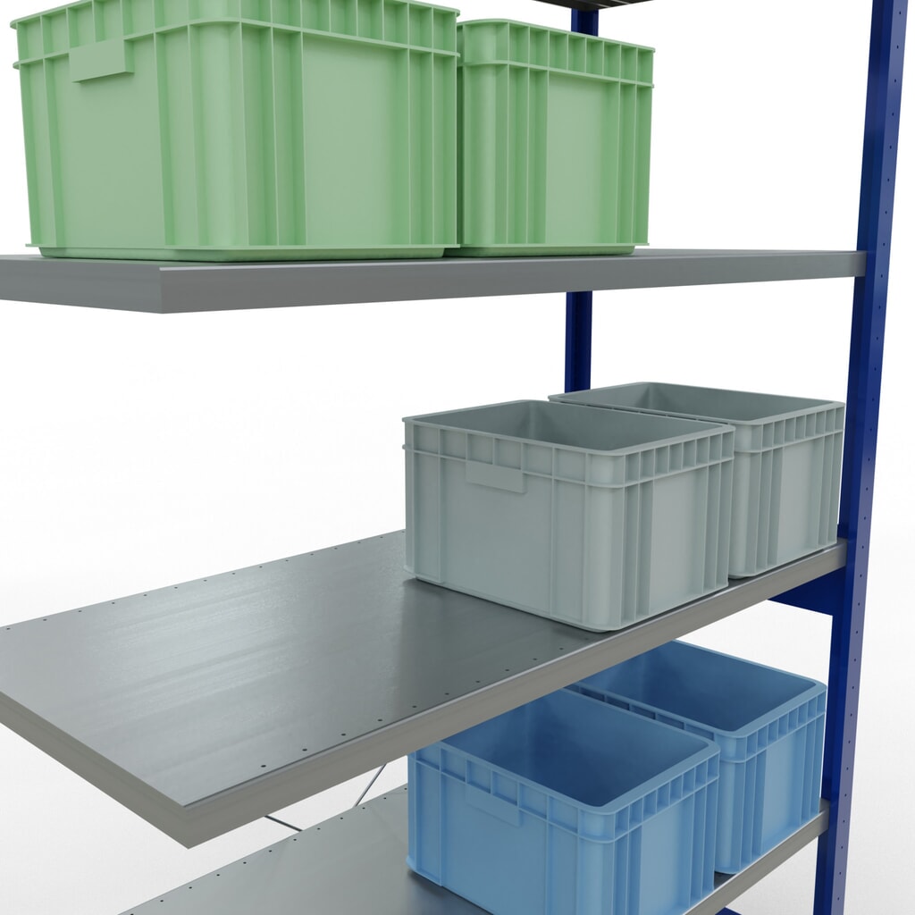 SCHULTE Fachbodenregal, AF, enzianblau/verzinkt, FL 250 kg, HxBxT 2.500 x 1.300 x 600 mm Produktabbildung Nr. 4: SCHULTE Fachbodenregal, AF, enzianblau/verzinkt, FL 250 kg, HxBxT 2.500 x 1.300 x 600 mm