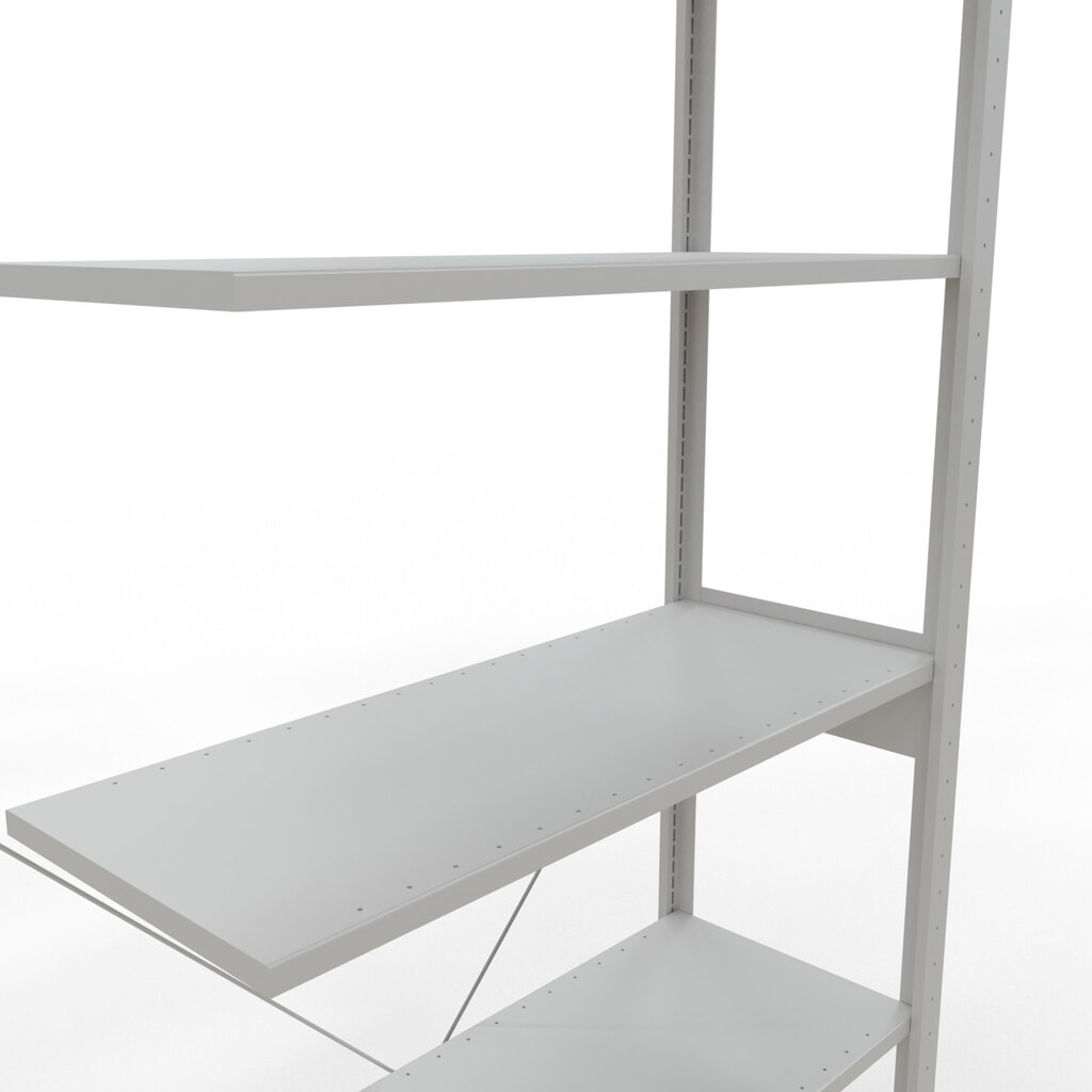 SCHULTE Fachbodenregal, AF, FL 150 kg, lichtgrau, HxBxT 2.500 x 1.000 x 400 mm Produktabbildung Nr. 5: SCHULTE Fachbodenregal, AF, FL 150 kg, lichtgrau, HxBxT 2.500 x 1.000 x 400 mm