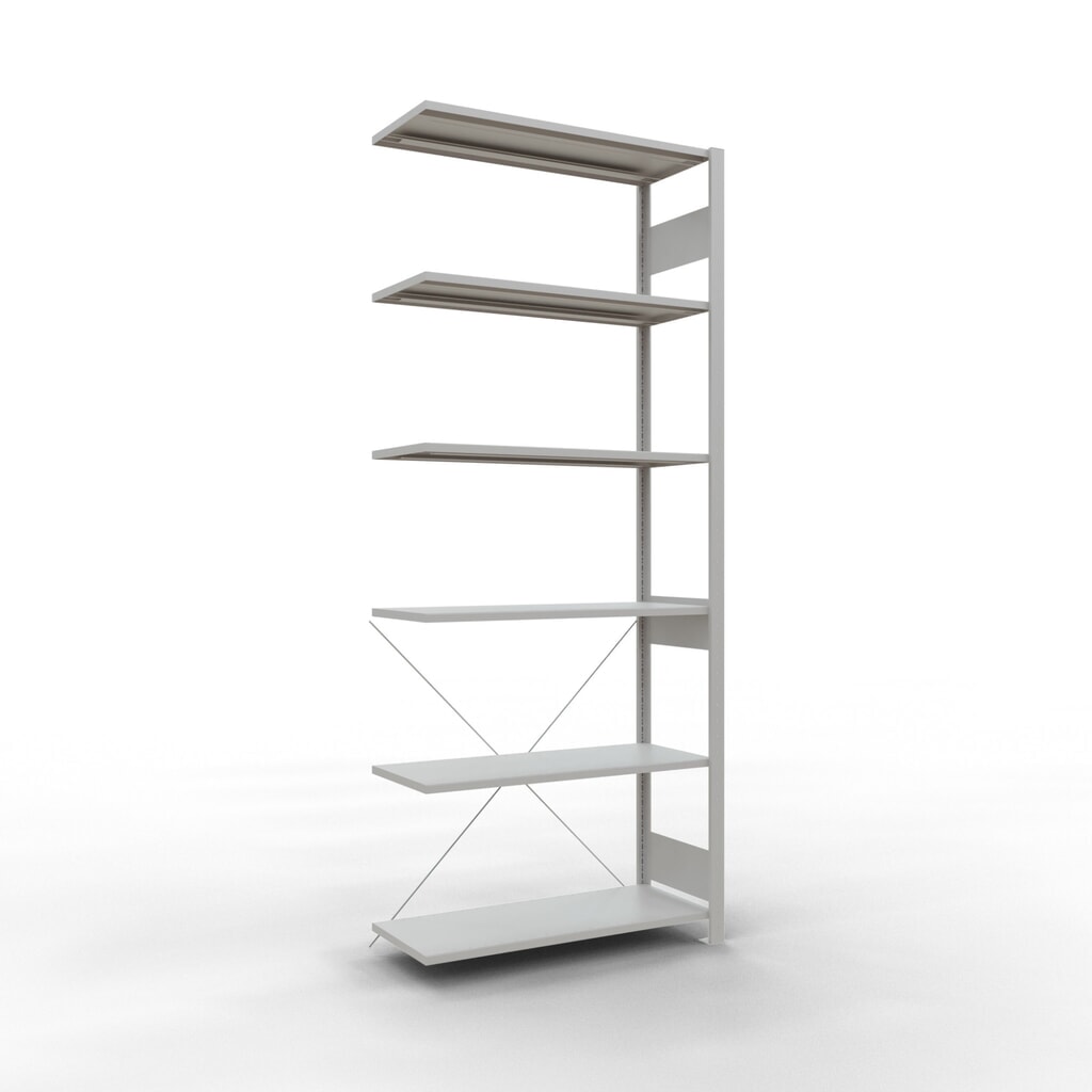 Produktabbildung: SCHULTE Fachbodenregal, AF, FL 150 kg, lichtgrau, HxBxT 2.500 x 1.000 x 400 mm