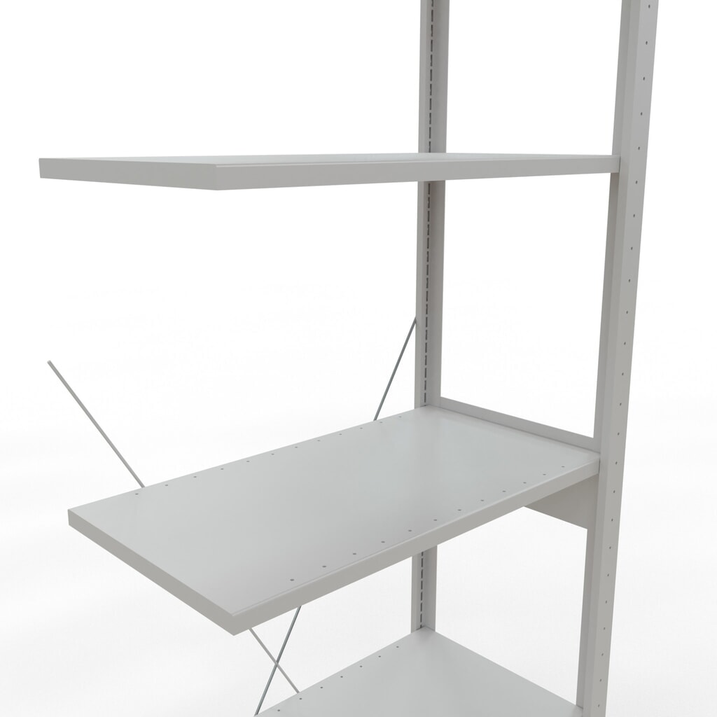 SCHULTE Fachbodenregal, AF, FL 150 kg, lichtgrau, HxBxT 2.500 x 750 x 400 mm Produktabbildung Nr. 5: SCHULTE Fachbodenregal, AF, FL 150 kg, lichtgrau, HxBxT 2.500 x 750 x 400 mm