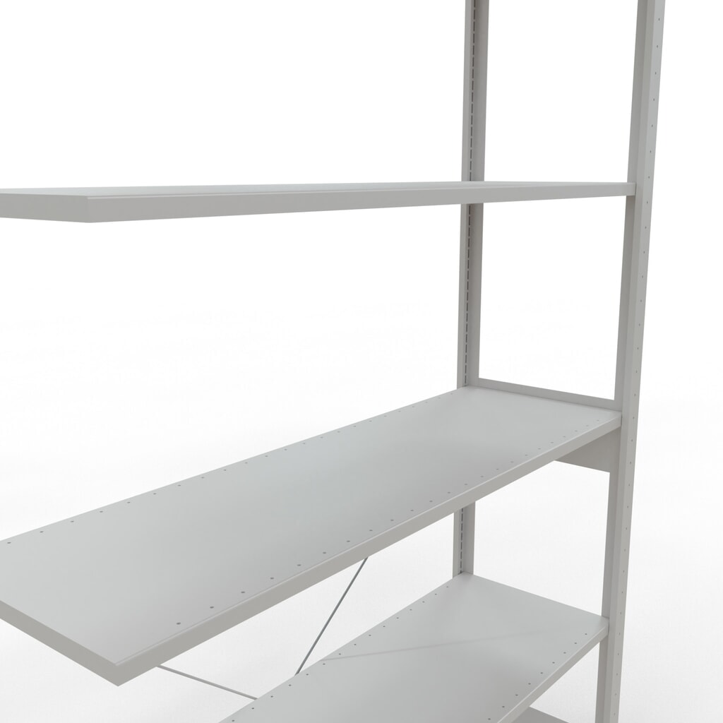 SCHULTE Fachbodenregal, AF, FL 150 kg, lichtgrau, HxBxT 2.500 x 1.300 x 400 mm Produktabbildung Nr. 5: SCHULTE Fachbodenregal, AF, FL 150 kg, lichtgrau, HxBxT 2.500 x 1.300 x 400 mm