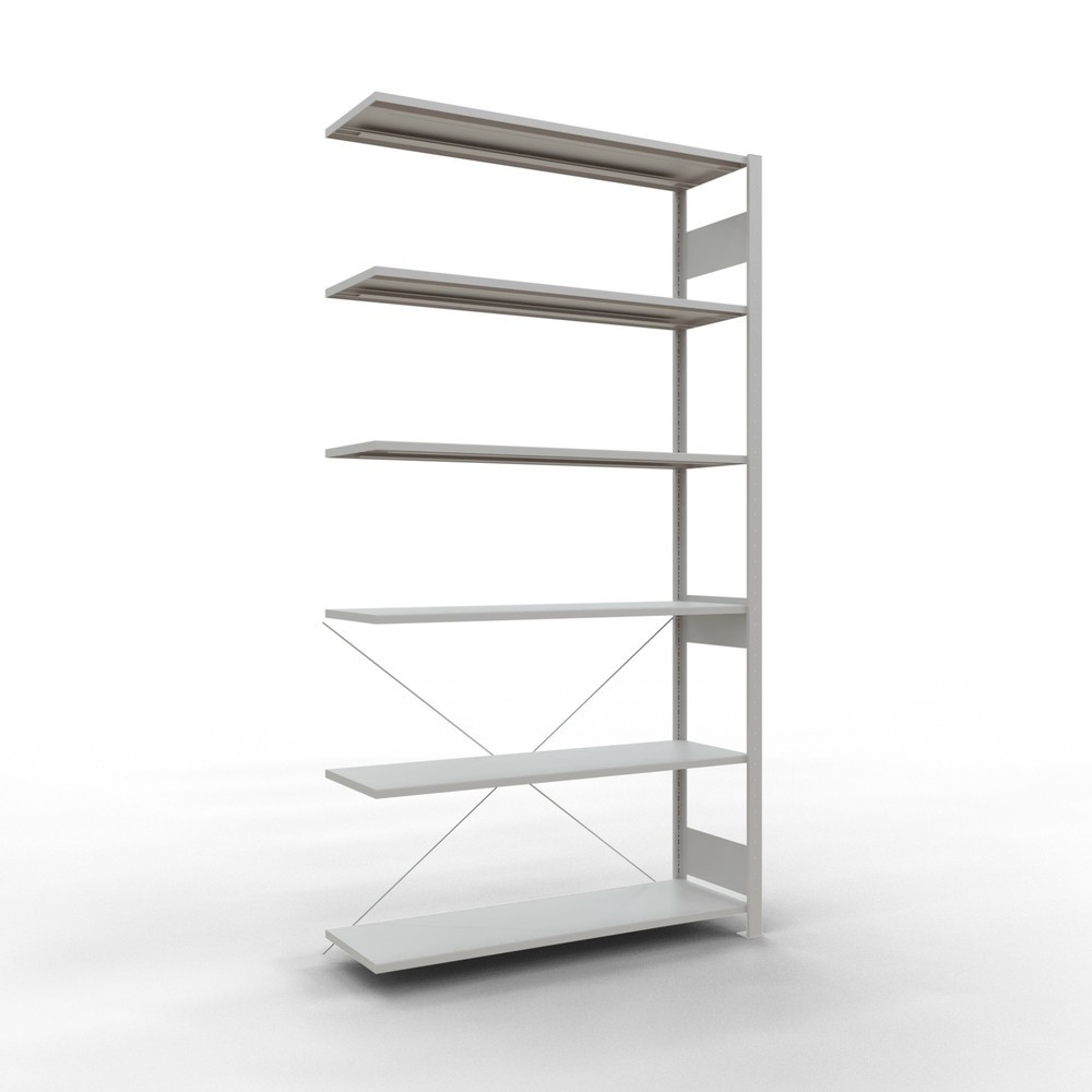 Produktabbildung: SCHULTE Fachbodenregal, AF, FL 150 kg, lichtgrau, HxBxT 2.500 x 1.300 x 400 mm