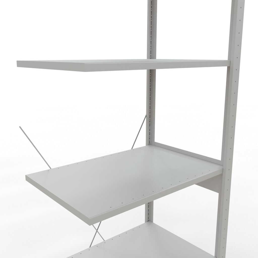 SCHULTE Fachbodenregal, AF, FL 150 kg, lichtgrau, HxBxT 2.500 x 750 x 500 mm Produktabbildung Nr. 5: SCHULTE Fachbodenregal, AF, FL 150 kg, lichtgrau, HxBxT 2.500 x 750 x 500 mm