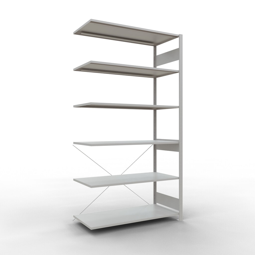 Produktabbildung: SCHULTE Fachbodenregal, AF, FL 150 kg, lichtgrau, HxBxT 2.500 x 1.300 x 600 mm
