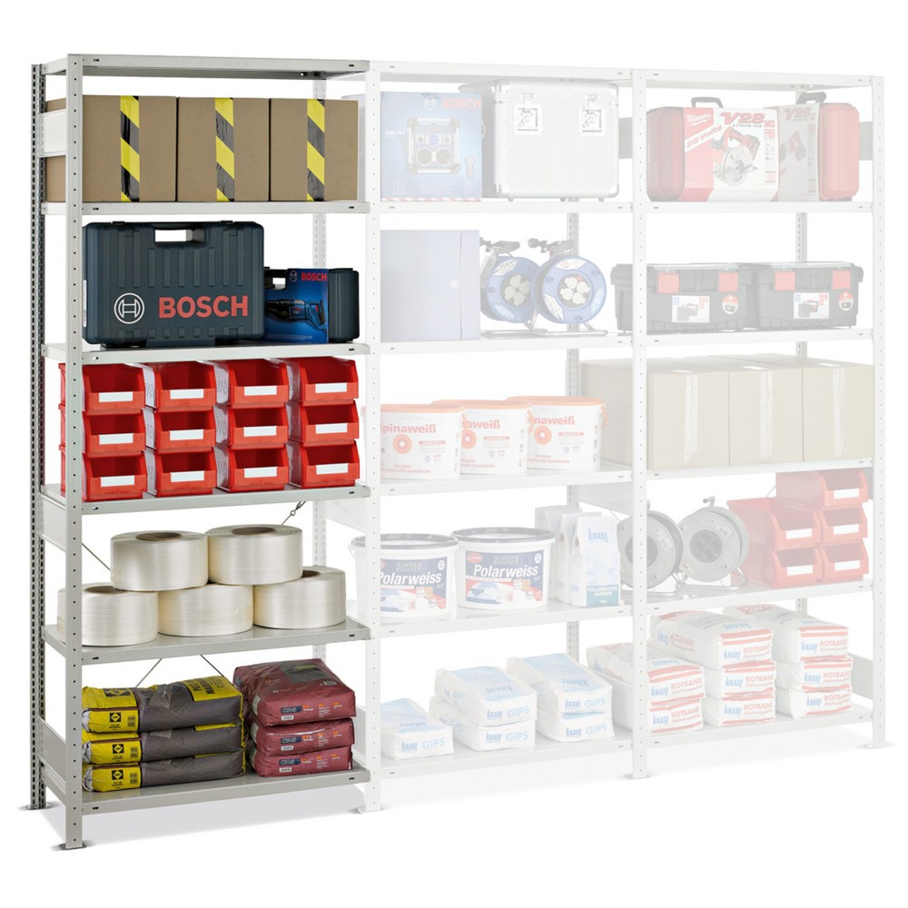 Produktabbildung: SCHULTE Fachbodenregal, AF, FL 150 kg, lichtgrau, HxBxT 2.000 x 1.300 x 500 mm