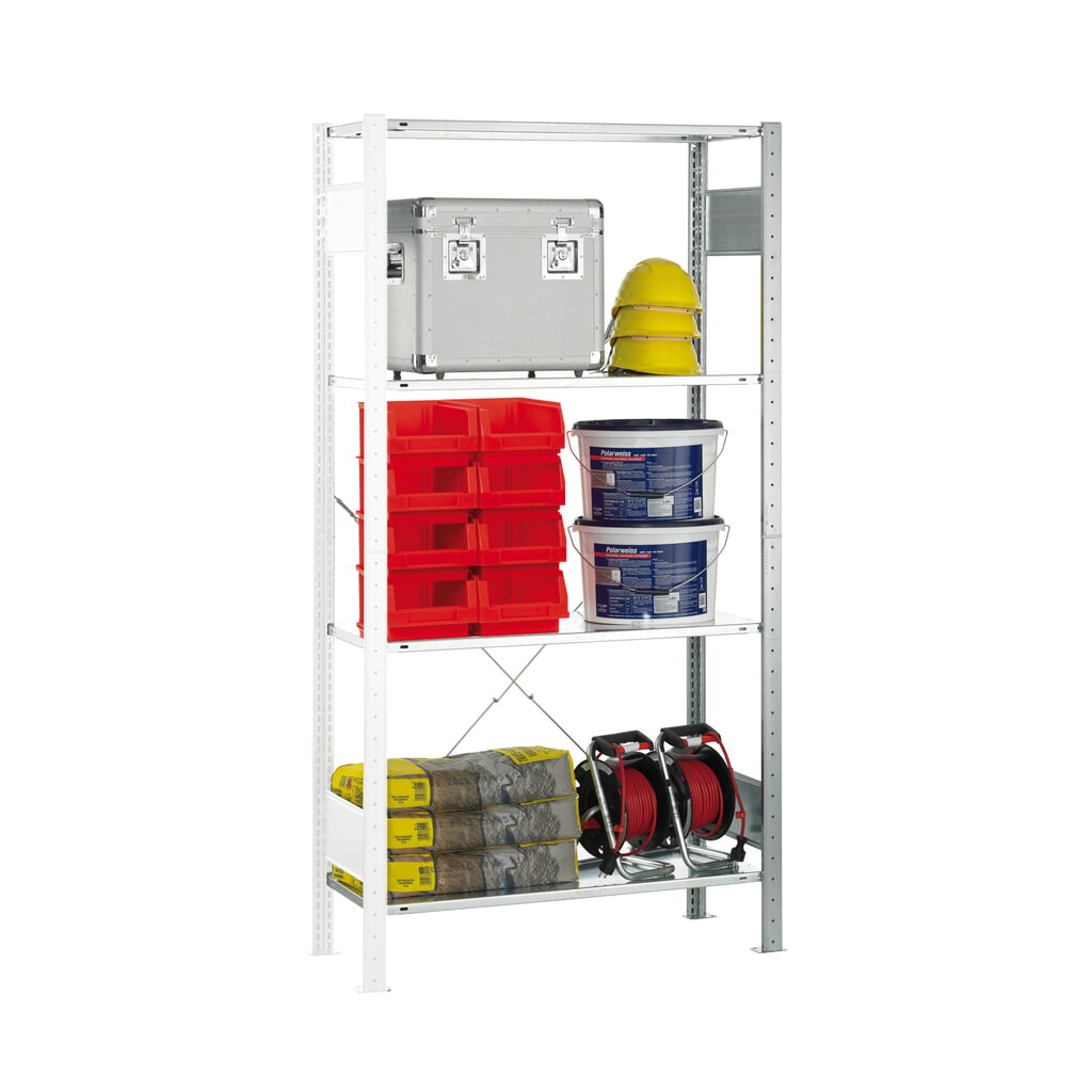 SCHULTE Fachbodenregal, AF, FL 150 kg, verzinkt, HxBxT 2.000 x 1.000 x 400 mm Produktabbildung: SCHULTE Fachbodenregal, AF, FL 150 kg, verzinkt, HxBxT 2.000 x 1.000 x 400 mm