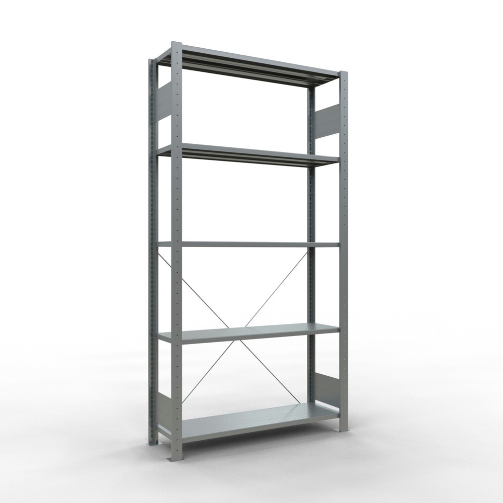 Produktabbildung: SCHULTE Fachbodenregal verzinkt mit 5 Stahlblechböden, Fachlast 150 kg, HxBxT 2.000 x 1.060 x 336 mm