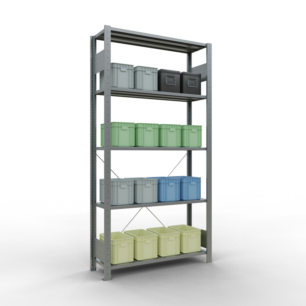 Produktabbildung Nr. 4: SCHULTE Fachbodenregal verzinkt mit 5 Stahlblechböden, Fachlast 150 kg, HxBxT 2.000 x 1.060 x 336 mm