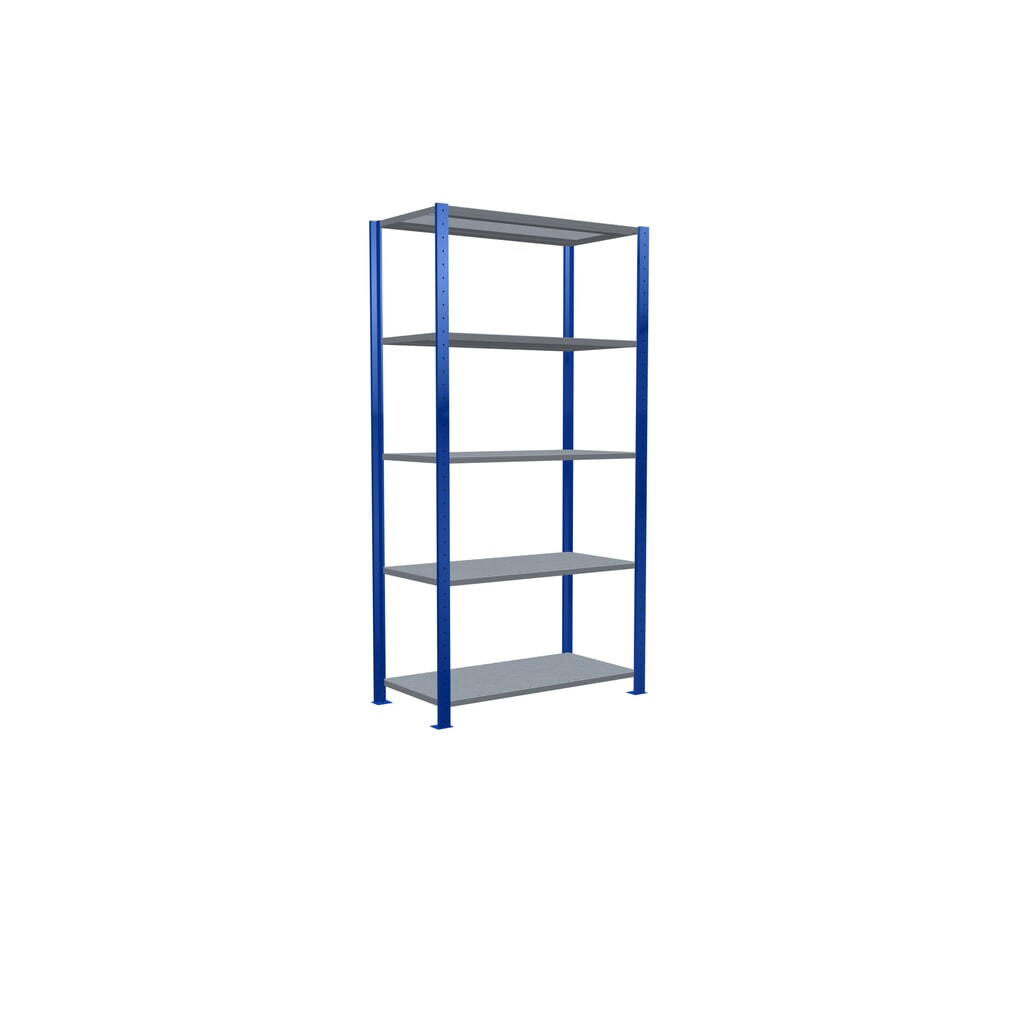 Produktabbildung Nr. 5: SCHULTE Fachbodenregal enzianblau/verzinkt mit 5 Stahlblechböden, Fachlast 150 kg, HxBxT 2.000 x 1.060 x 536 mm