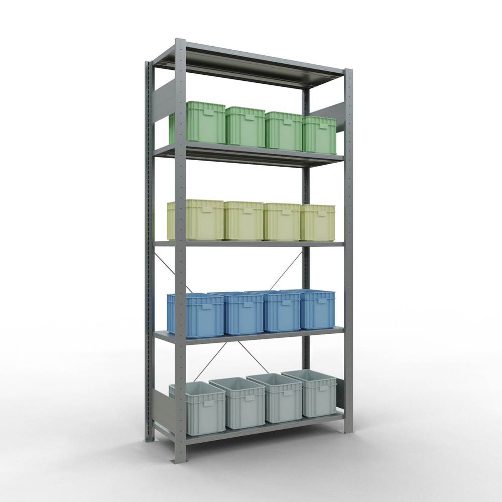 Produktabbildung Nr. 3: SCHULTE Fachbodenregal verzinkt mit 5 Stahlblechböden, Fachlast 150 kg, HxBxT 2.000 x 1.060 x 436 mm