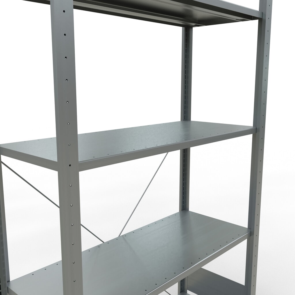 SCHULTE Fachbodenregal verzinkt mit 5 Stahlblechböden, Fachlast 150 kg, HxBxT 2.000 x 1.060 x 436 mm Produktabbildung Nr. 5: SCHULTE Fachbodenregal verzinkt mit 5 Stahlblechböden, Fachlast 150 kg, HxBxT 2.000 x 1.060 x 436 mm