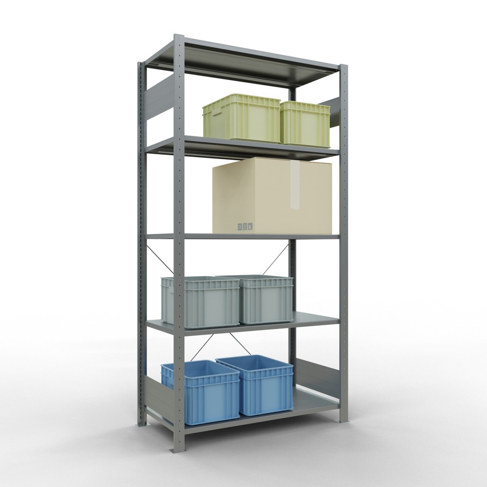 Produktabbildung Nr. 3: SCHULTE Fachbodenregal verzinkt mit 5 Stahlblechböden, Fachlast 150 kg, HxBxT 2.000 x 1.060 x 536 mm
