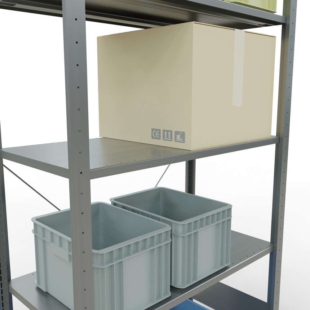 Produktabbildung Nr. 4: SCHULTE Fachbodenregal verzinkt mit 5 Stahlblechböden, Fachlast 150 kg, HxBxT 2.000 x 1.060 x 536 mm