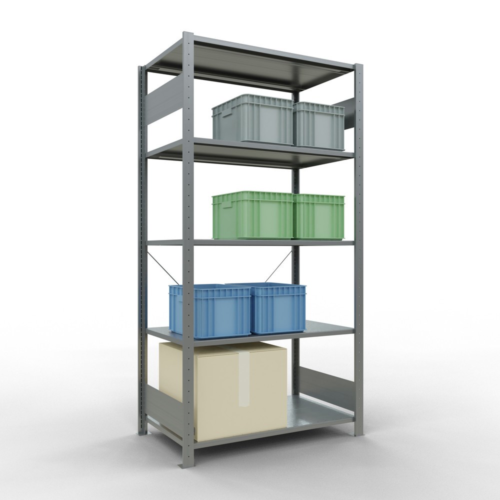 Produktabbildung Nr. 3: SCHULTE Fachbodenregal verzinkt mit 5 Stahlblechböden, Fachlast 150 kg, HxBxT 2.000 x 1.060 x 636 mm