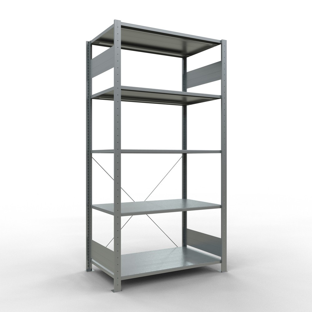 Produktabbildung: SCHULTE Fachbodenregal verzinkt mit 5 Stahlblechböden, Fachlast 150 kg, HxBxT 2.000 x 1.060 x 636 mm