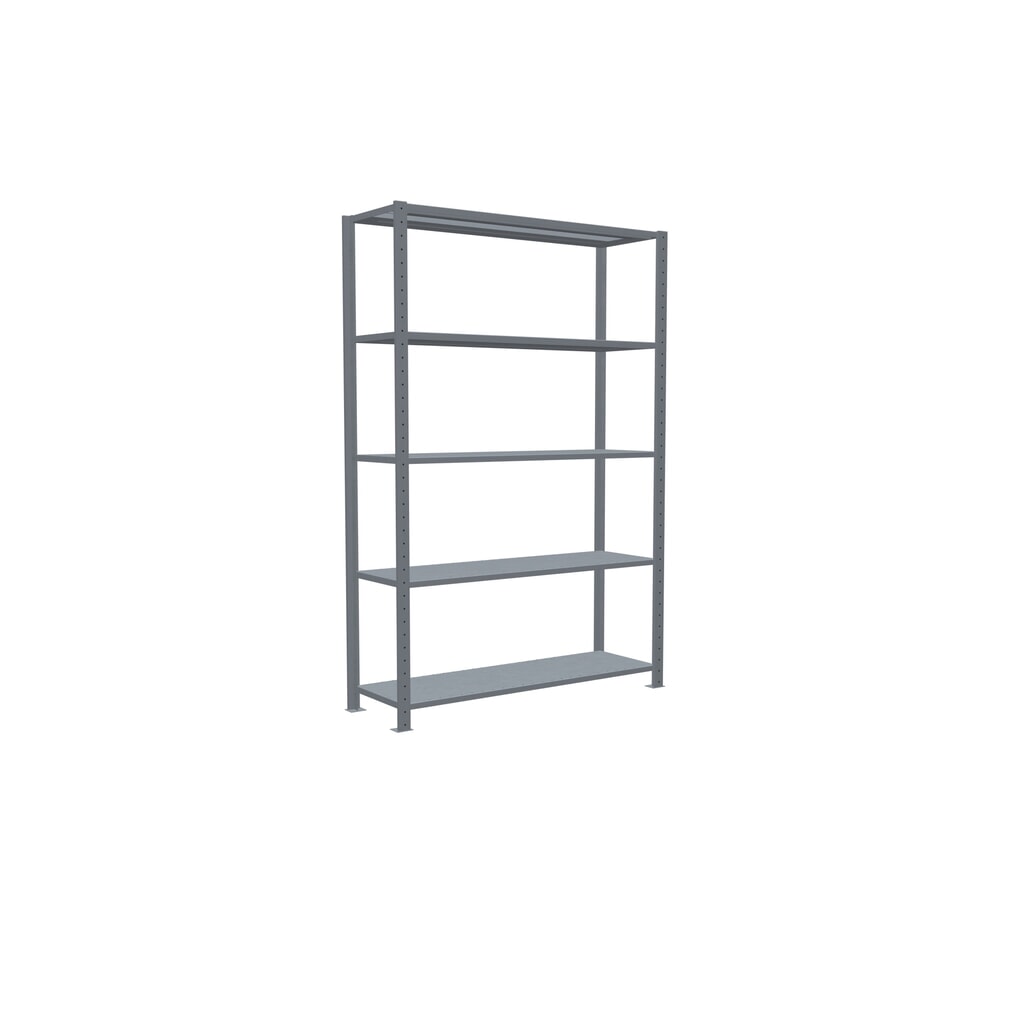SCHULTE Fachbodenregal verzinkt mit 5 Stahlblechböden, Fachlast 150 kg, HxBxT 2.000 x 1.360 x 436 mm Produktabbildung Nr. 2: SCHULTE Fachbodenregal verzinkt mit 5 Stahlblechböden, Fachlast 150 kg, HxBxT 2.000 x 1.360 x 436 mm