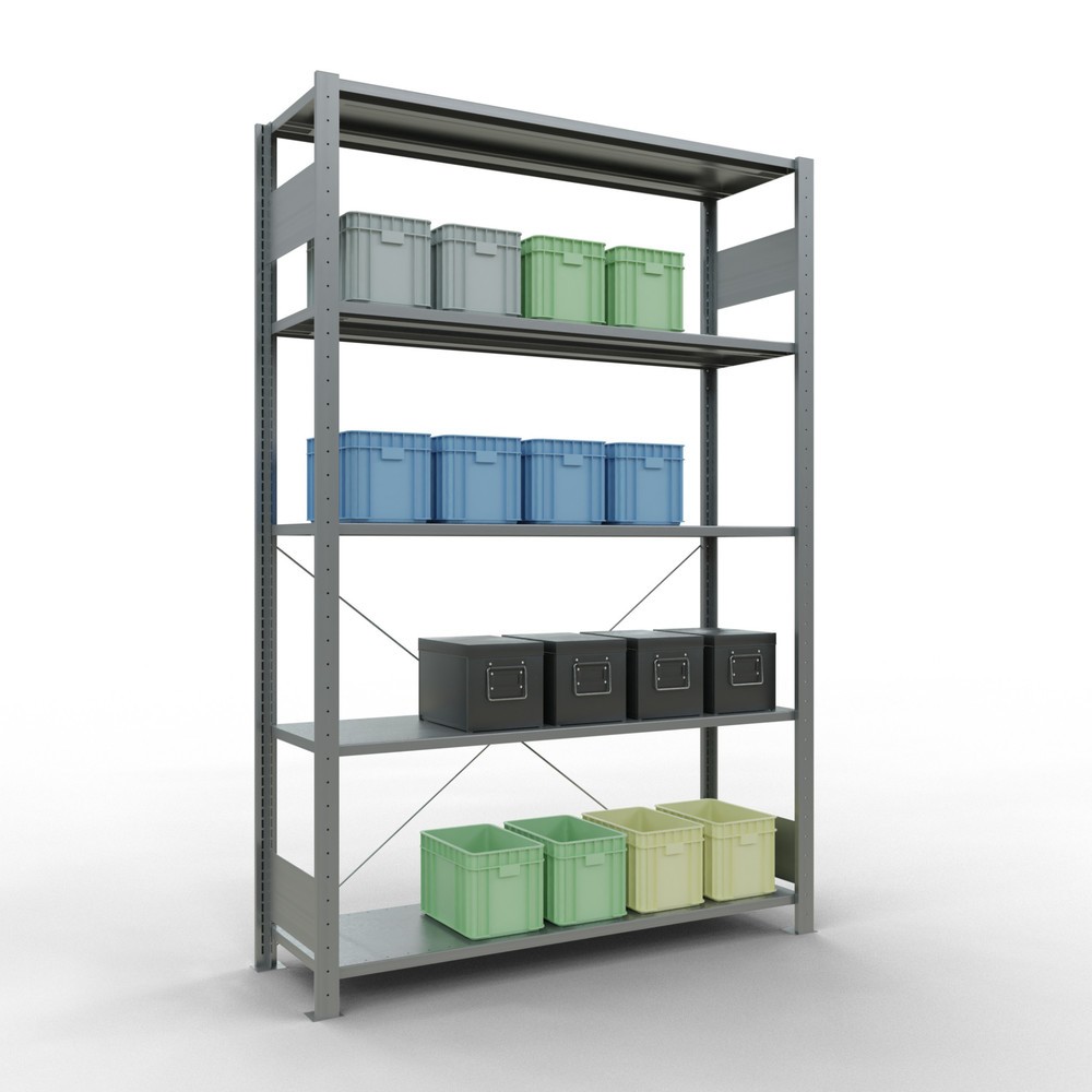 Produktabbildung Nr. 3: SCHULTE Fachbodenregal verzinkt mit 5 Stahlblechböden, Fachlast 150 kg, HxBxT 2.000 x 1.360 x 436 mm